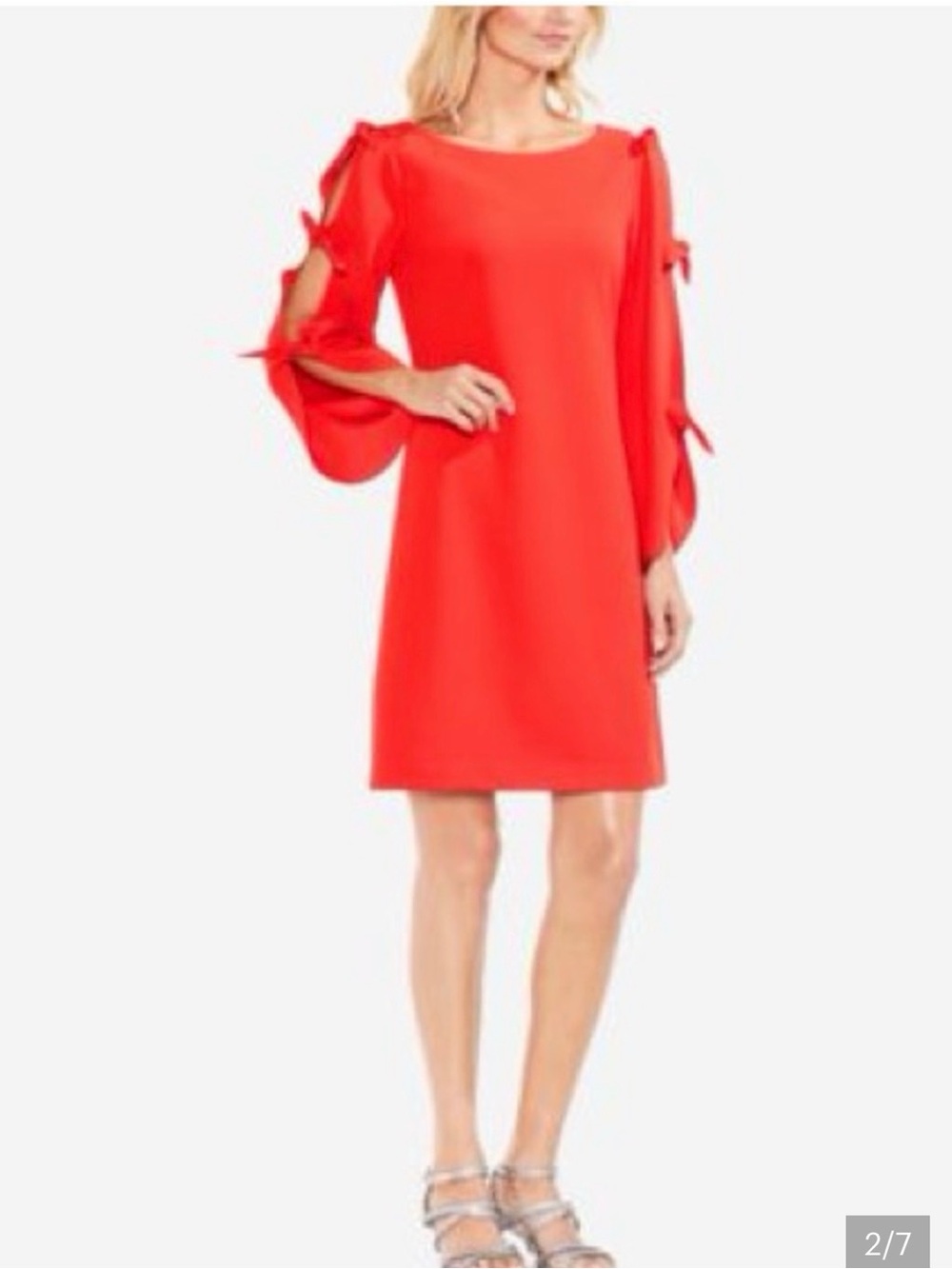 Vince Camuto Coral Cold-Shoulder Bow-Sleeve Dress - Women